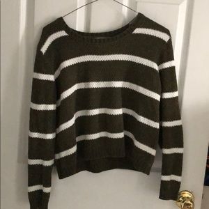 Crop Cropped sweater. XS. Striped. Cotton Emporium